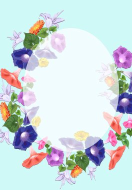 bluebell çerçeve zambak convolvulus