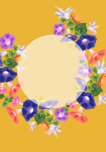 Çiçek turuncu ile parlak zarif çerçeve