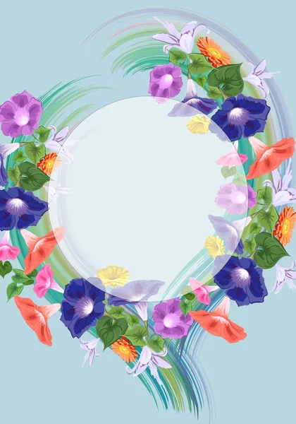 Çiçeklerle parlak zarif çerçeve 