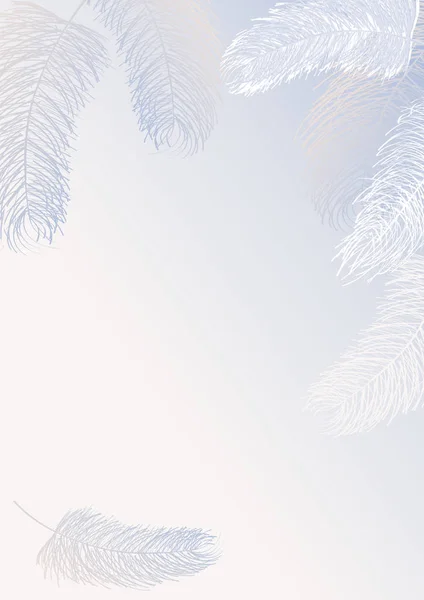Pelusa delicada transparente de alas de ángel, plumas blancas — Vector de stock