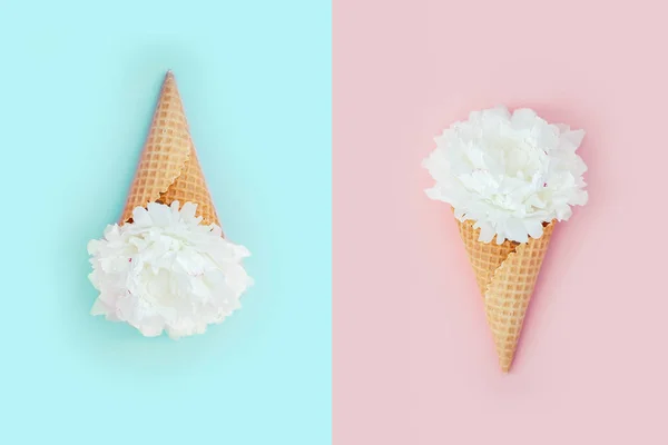 Şakayık bir gofret dondurma koni