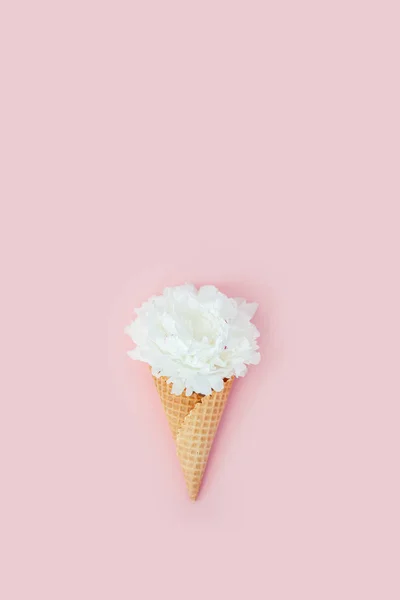 Şakayık bir gofret dondurma koni