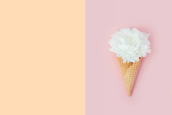 Şakayık bir gofret dondurma koni