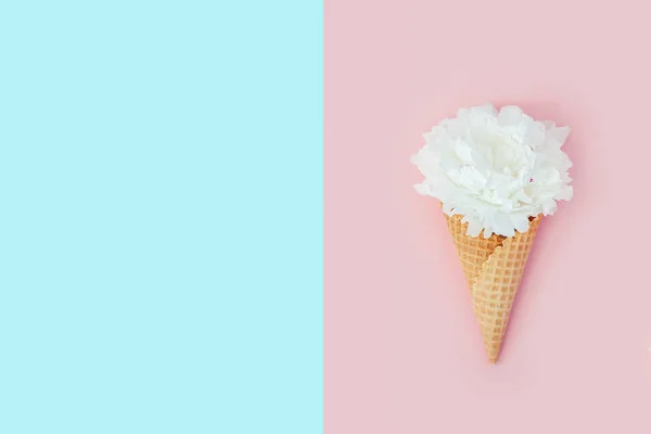 Şakayık bir gofret dondurma koni