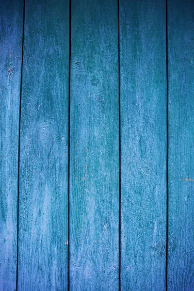Recinzione in legno shabby e molto vecchio verde-blu — Foto Stock
