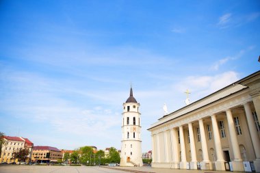 Görünümü St Stanislaus bazilika ve Aziz Vladislav katedral ve çan kulesi. Vilnius, Litvanya