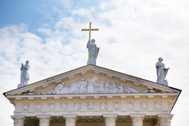 St Stanislaus ve St. Vladislav Bazilika Katedrali manzarası. Vilnius, Litvanya