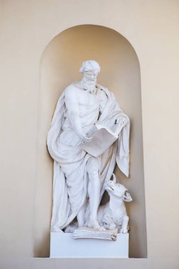 Vilnius Litvanya katedral meydanında katedral girişinde güzel antik heykel