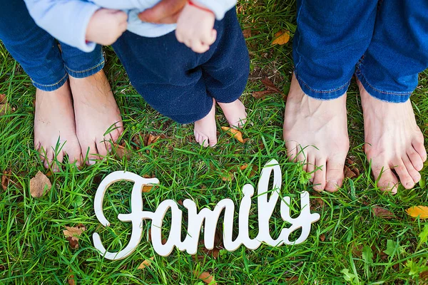 White wooden sign family — Stock Photo, Image