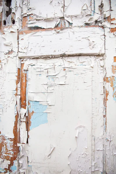 Very Old Wooden Door Cracked White Blue Paint — Stock Photo, Image