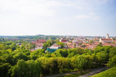 Eski şehrin en iyi görünümü. Vilnius, Litvanya.