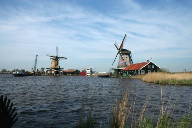 Hollanda, Hollanda, Flamanca, Kuzey Hollanda, Açık Hava Müzesi, Zaanse Schans'a, Mayıs 2015: nehir De Zaan Kenarlıklar Açık Hava Müzesi