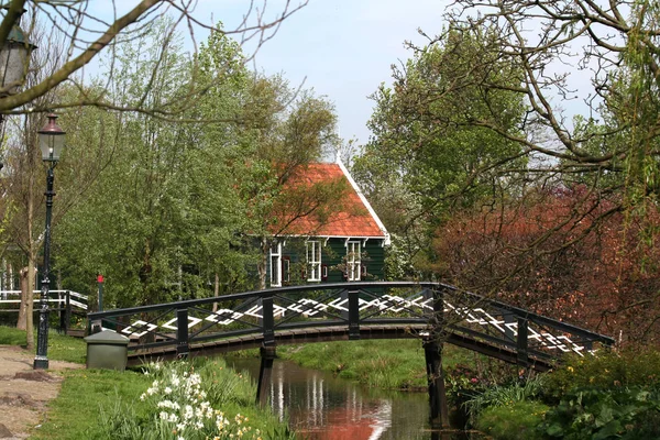オランダ オランダ オランダ 北ホラント州 野外博物館 ザーンセスカンスが 2015 ザーンと呼ばれる地域の本格的な古い家屋 — ストック写真