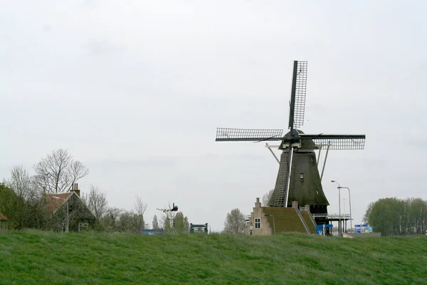 Netherlands North Holland Wieringermeer Den Oever May 2016 Historic Windmill — Stok fotoğraf