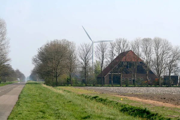 Netherlands North Holland Wieringermeer Polder May 2016 Farmhouse Polder — стоковое фото