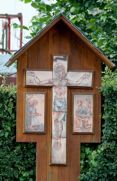 Holanda Holanda Limburgo Gulpen Wittemwijlre Junho 2016 Crucifixo Centro Aldeia — Fotografia de Stock