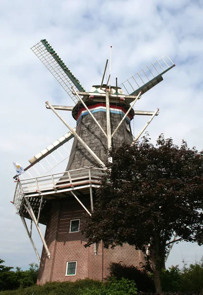 Нидерланды Голландия Голландия Фрисландия Уинсум Июль 2016 Историческая Мельница Ster — стоковое фото