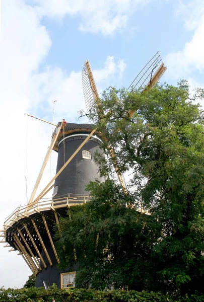 Holandia Holland Holenderski Utrecht Woerden Czerwiec 2016 Historyczny Wiatrak Holenderski — Zdjęcie stockowe