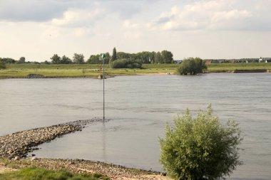 Netherlands,Holland,Dutch,Gelderland, Bommelerwaard,Zaltbommel,july 2017: Jetty in river Waal
