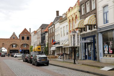 Netherlands,Holland,Dutch,Gelderland, Bommelerwaard,Zaltbommel,july 2017: Street view in Zaltbommel
