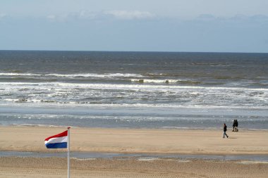 Hollanda, Hollanda, Flamanca, Kuzey Hollanda, Zandvoort, plaja yürüme 2016:Few insanlar olabilir