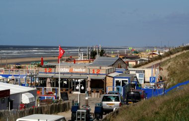 Hollanda, Hollanda, Flamanca, Kuzey Hollanda, Zandvoort, Mayıs 2016: teraslar terk edilmiş bir 