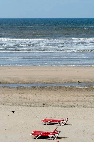 Nederland Holland Nederlands Noord Holland Zandvoort Kan 2016 Beach Stoelen — Stockfoto