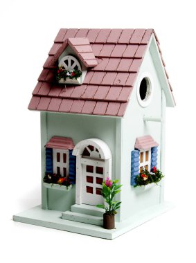 Beyaz bir arka plan stüdyo kuş evi