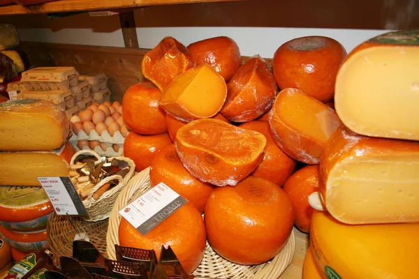 Cheese Cheese Carriers Folkloristic Chees Market Alkmaar Holland — Stock Photo, Image