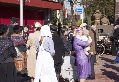Hollanda, Limburg, Terwinselen, Temmuz 2016: Terwinselen evaquatie 1944'te canlandırma