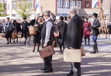 Hollanda, Limburg, Terwinselen, Temmuz 2016: Terwinselen evaquatie 1944'te canlandırma