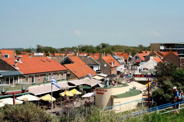 Hollanda, Hollanda, Flamanca, Zeeland, Zoutelande, köyün üzerinden Temmuz 2017:Bird görünüm