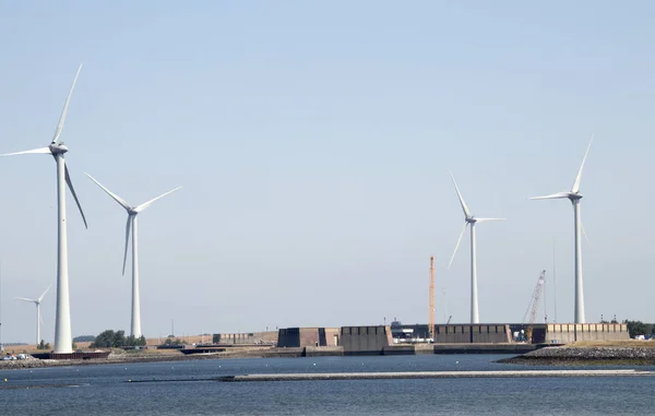 Netherlands Holland Dutch Zeeland Tholen July 2018 Power Plant Windmills — Stock Photo, Image