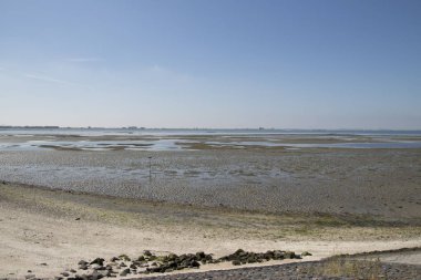 Hollanda, Hollanda, Flamanca, Zeeland Schouwen-duiveland, Ouwerkerk, Temmuz 2018:Low gelgit Doğu Scheldt sahilinde