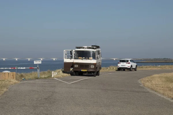 Nederland Holland Nederlands Schouwen Duiveland Zeeland Ouwerkerk Nieuwendijk Juli 2018Camper — Stockfoto