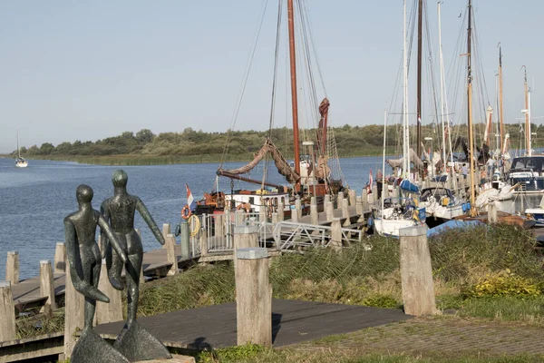 Netherlands Friesland Makkum July 2018 Historical Ships Brown Vleet Mooring — Stock Photo, Image
