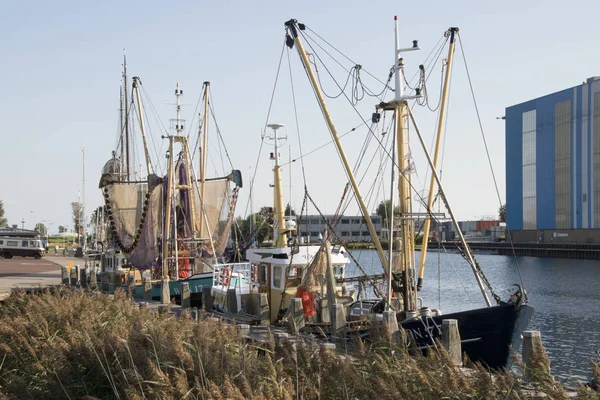 Holanda Frísia Makkum Julho 2018 Barcos Pesca Estão Atracando Harbo — Fotografia de Stock