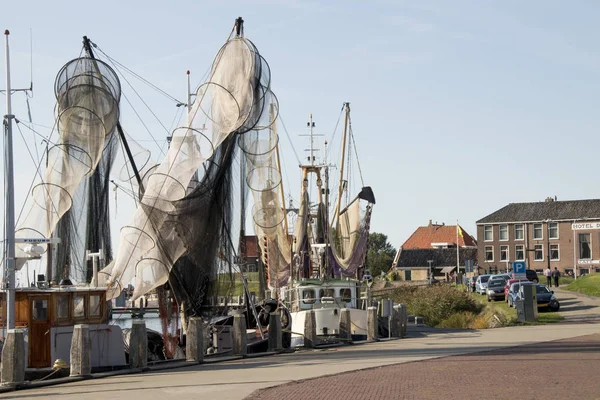 Nederland Friesland Makkum Juli 2018 Fishing Boten Zijn Aanmeren Harbo — Stockfoto