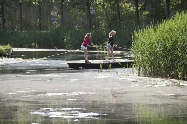 Netherlands Zuid Holland Alphen Aan Rijn September 2018 Crossing Water — Stock Photo, Image