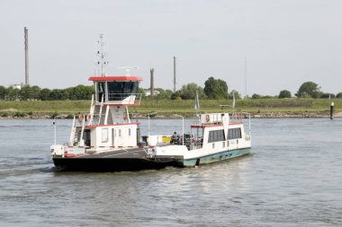 Netherlands,Gelderland,Zaltbommel,Brakel,july 2017:Ferry over river Waal