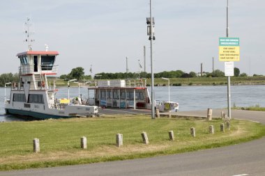Netherlands,Gelderland,Zaltbommel,Brakel,july 2017:Ferry over river Waal