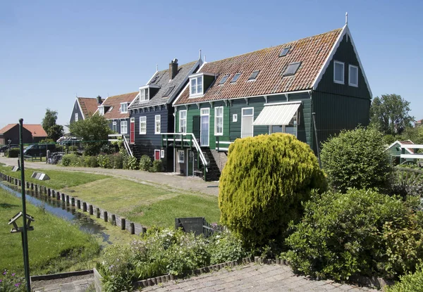 Nederland Noord Holland Marken Augustus 2018 Houten Huizen Het Schiereiland — Stockfoto