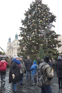 Çek Cumhuriyeti, Prag, tarihi kent merkezine, december2018: Pragu merkezinde Noel pazarı