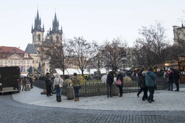 República Checa Praga Casco Antiguo Diciembre2018 Mercado Navidad Centro Pragu —  Fotos de Stock