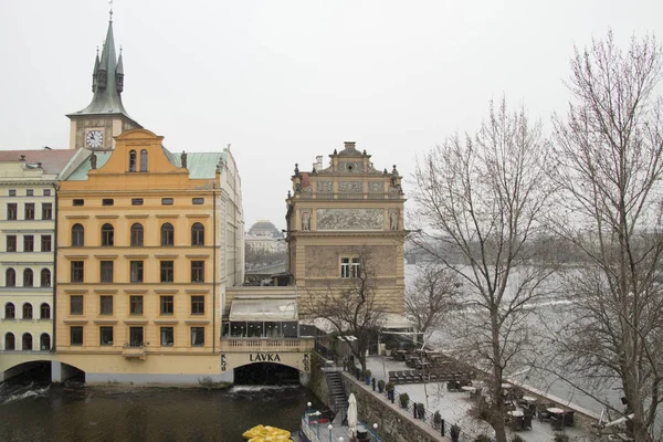 República Checa Praga Casco Antiguo Diciembre2018 Vista Sobre Río Molda —  Fotos de Stock