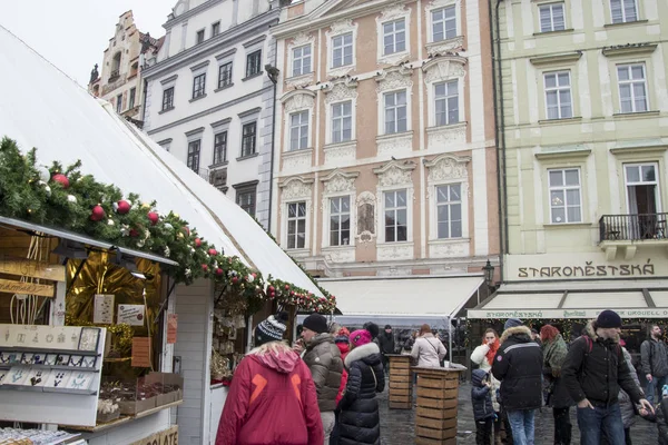 República Checa Praga Casco Antiguo Diciembre2018 Mercado Navidad Centro Pragu —  Fotos de Stock