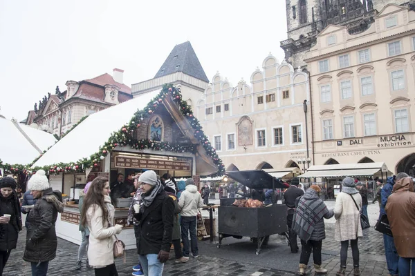 República Checa Praga Casco Antiguo Diciembre2018 Mercado Navidad Centro Pragu —  Fotos de Stock