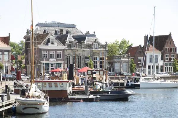 Netherlands Enkdhuizen July 2017 Ships Mooring Harbor — Stock Photo, Image