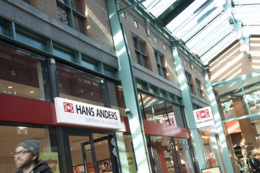 Hollanda, Heerlen, februari 2019: Alışveriş, Hans Anders logosunun dışı