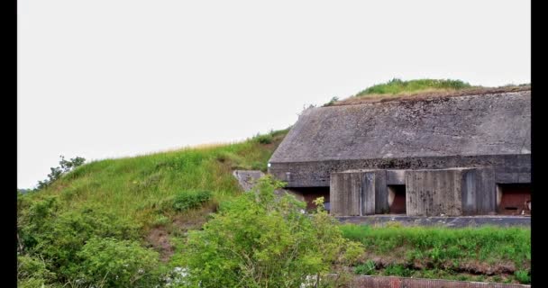 Ancienne Structure Défense Militaire Fortification Bunker Qui Fournit Une Mesure — Video